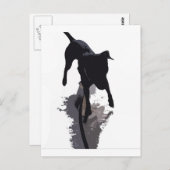 achtergestelde hond en schaduw briefkaart (Voorkant / Achterkant)
