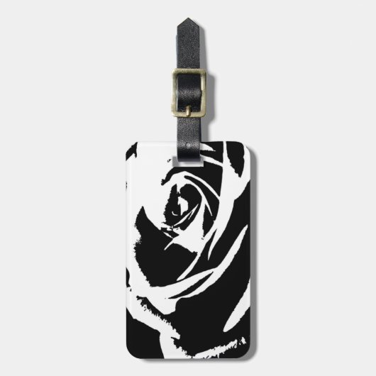 Achtergestelde Roos Art Bagagelabel (Voorkant verticaal)