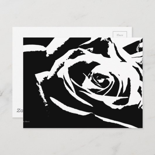 Achtergestelde Roos Art Briefkaart (Voorkant / Achterkant)