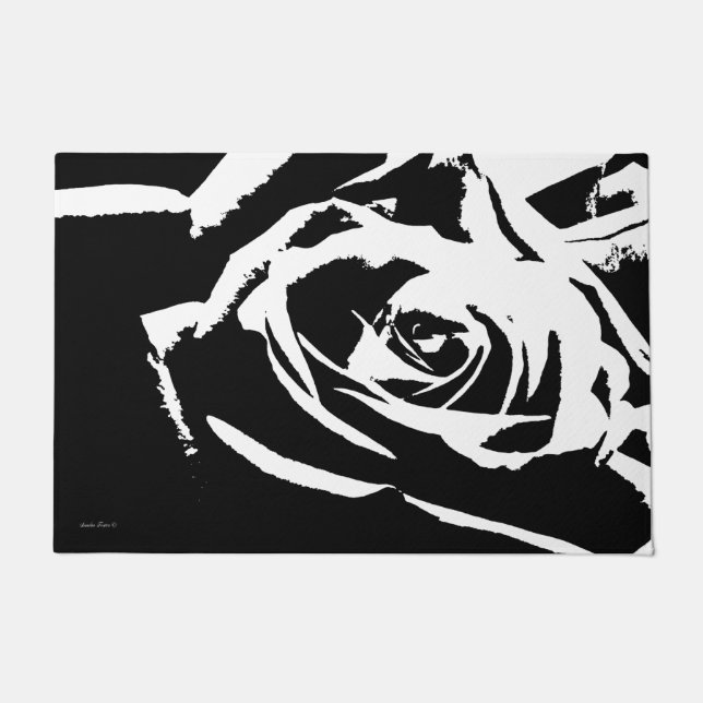 Achtergestelde Roos Art Deurmat (Voorkant)