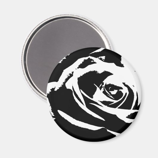 Achtergestelde Roos Art Magneet (Voorkant / Achterkant)