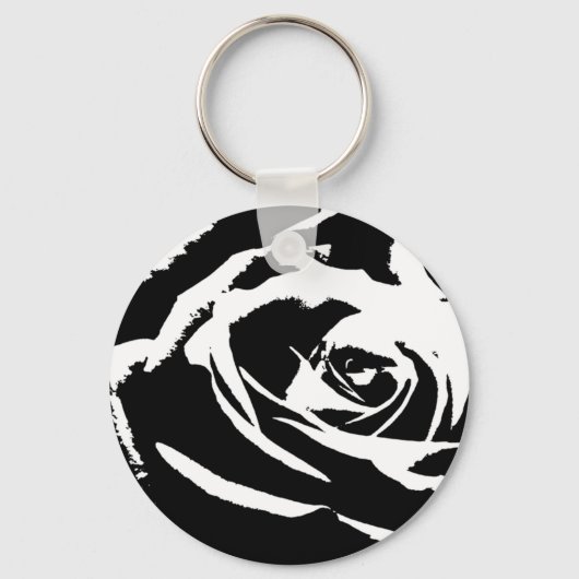 Achtergestelde Roos Art Sleutelhanger (Voorkant)