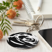 Achtergestelde Roos Art Sleutelhanger (Zijkant)