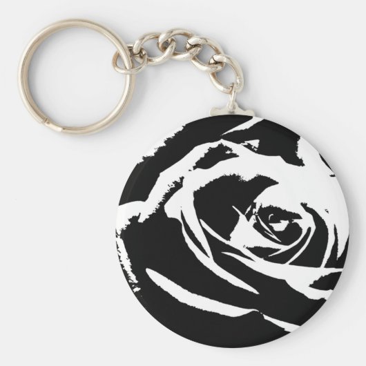 Achtergestelde Roos Art Sleutelhanger (Voorkant)