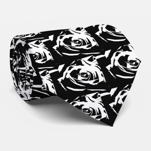 Achtergestelde Roos Art Stropdas (Opgerold)