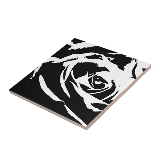 Achtergestelde Roos Art Tegeltje (Zijkant)