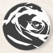 Achtergestelde Roos Art Zandsteen Onderzetter (Voorkant)