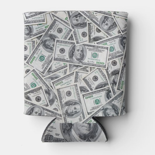 Achtergrond 100 dollarbiljetten. blikjeskoeler (Voorkant)