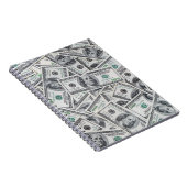Achtergrond 100 dollarbiljetten. notitieboek (Rechterzijde)