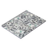 Achtergrond 100 dollarbiljetten. notitieboek (Linkerzijde)