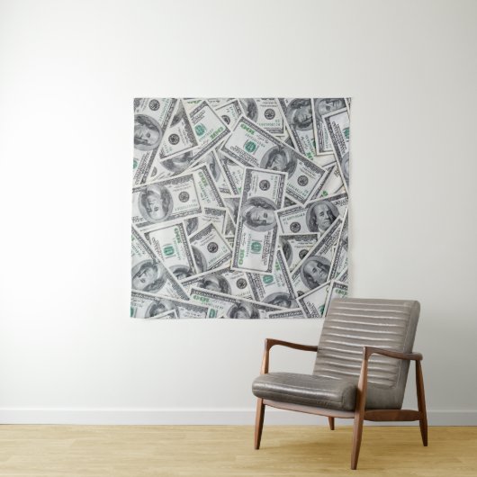 Achtergrond 100 dollarbiljetten. wandkleed (In Situ (horizontaal))