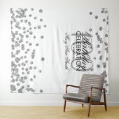 Achtergrond 100e verjaardag Zilver Wit Confetti Wandkleed (In Situ (horizontaal))