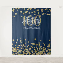 Achtergrond 100ste verjaardag Goud Navyblauw Confe