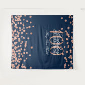 Achtergrond 100ste verjaardag Rose Goud Navy Confe Wandkleed (Voorkant (horizontaal))