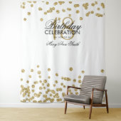 Achtergrond 18e Verjaardag Goud Wit Confetti Wandkleed (In situ)