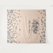 Achtergrond 18e Verjaardag Zilver Blush Roze Confe Wandkleed (Voorkant (horizontaal))