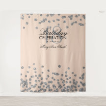 Achtergrond 18e Verjaardag Zilver Blush Roze Confe