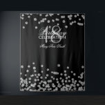 Achtergrond 18e Verjaardag Zilver Zwart Confetti Wandkleed<br><div class="desc">Elegante 18e Verjaardagsfeest "Fotohokje Achtergrond" Zilver Zwart Glitter Confetti .</div>