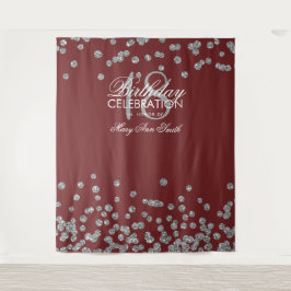 Achtergrond 18e Verjaardag Zilveren Bourgondië Con Wandkleed