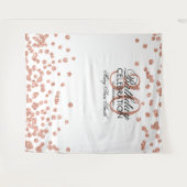 Achtergrond 30e verjaardag Roze Goud Witte Confett Wandkleed (Voorkant (horizontaal))