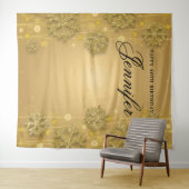 Achtergrond 40e verjaardag Gold Winter Glitter Wandkleed (In Situ (horizontaal))