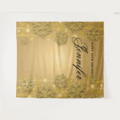 Achtergrond 40e verjaardag Gold Winter Glitter Wandkleed (Voorkant (horizontaal))