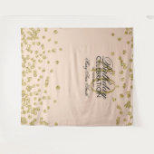 Achtergrond 40e verjaardag goud roze confetti wandkleed (Voorkant (horizontaal))