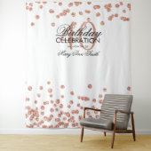 Achtergrond 40e verjaardag Roze Goud Witte Confett Wandkleed (In situ)