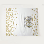 Achtergrond 50e verjaardag Goud Wit Confetti Wandkleed (Voorkant (horizontaal))