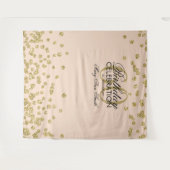 Achtergrond 60e verjaardag goud roze confetti wandkleed (Voorkant (horizontaal))