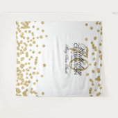 Achtergrond 70e verjaardag Goud Wit Confetti Wandkleed (Voorkant (horizontaal))