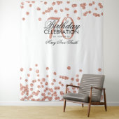 Achtergrond 70ste verjaardag Roze goud Witte Confe Wandkleed (In situ)