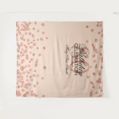 Achtergrond 80ste verjaardag Rose Goud Blush Confe Wandkleed (Voorkant (horizontaal))