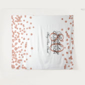 Achtergrond 80ste verjaardag Roze goud Witte Confe Wandkleed (Voorkant (horizontaal))