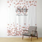 Achtergrond 80ste verjaardag Roze goud Witte Confe Wandkleed (In situ)