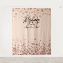 Achtergrond 90 Verjaardag Roze Goud Blush Roze Con