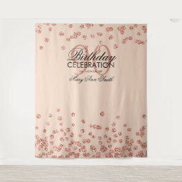 Achtergrond 90 Verjaardag Roze Goud Blush Roze Con Wandkleed