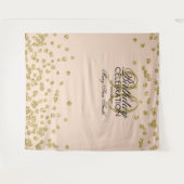 Achtergrond 90ste verjaardag Goud Blush Confetti Wandkleed (Voorkant (horizontaal))