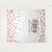 Achtergrond 90ste verjaardag Roze goud Witte Confe Wandkleed (Voorkant (horizontaal))