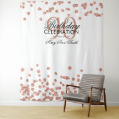 Achtergrond 90ste verjaardag Roze goud Witte Confe Wandkleed (In situ)