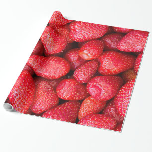 Achtergrond aardbeien cadeaupapier