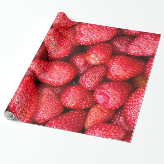 Achtergrond aardbeien cadeaupapier (Uitgerold)