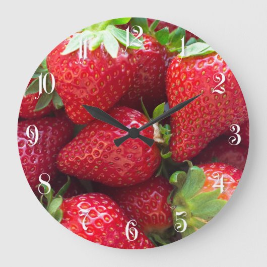 Achtergrond aardbeien grote klok (Voorkant)