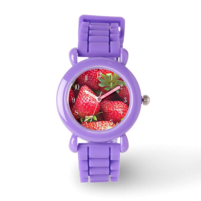Achtergrond aardbeien horloge (Voorkant)
