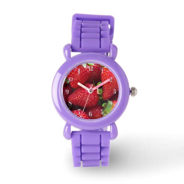 Achtergrond aardbeien horloge (Voorkant)