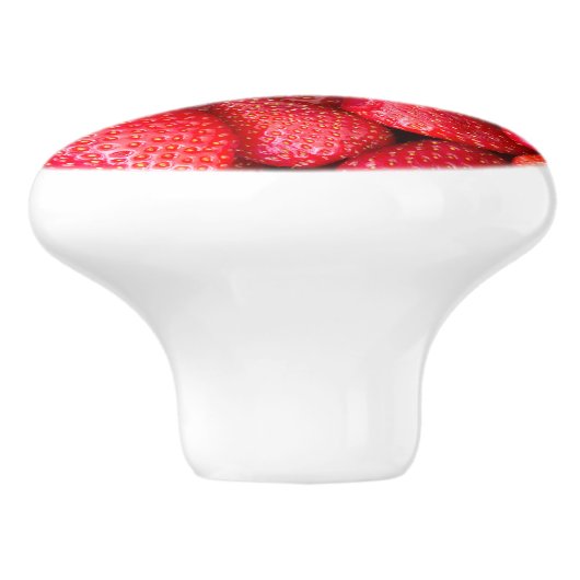 Achtergrond aardbeien keramische knop (Zijkant)