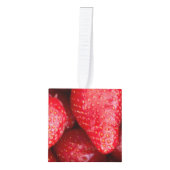 Achtergrond aardbeien kubus ornament (Voorkant)