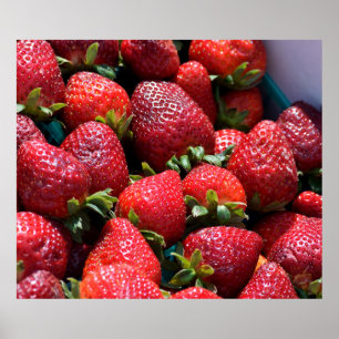 Achtergrond aardbeien poster