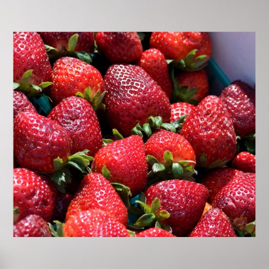 Achtergrond aardbeien poster (Voorkant)