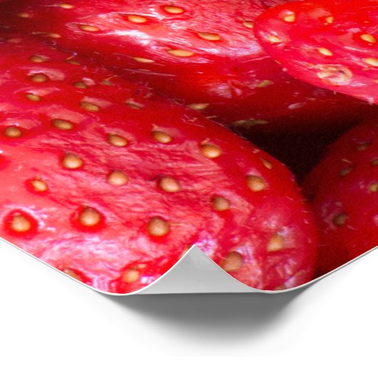 Achtergrond aardbeien poster (Hoek)